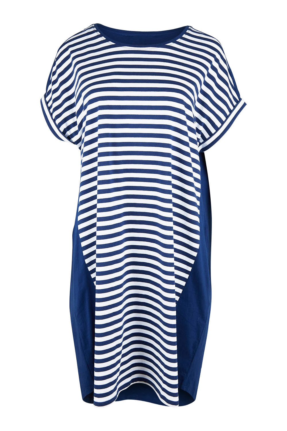 Product shot of the Maxine Tin colourShirt Dress - Oceanstrip (Blue), from the front