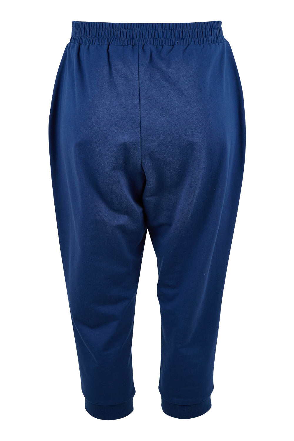 Product shot of the Tasha Crop Jogger in colour Navy (Blue), from the back