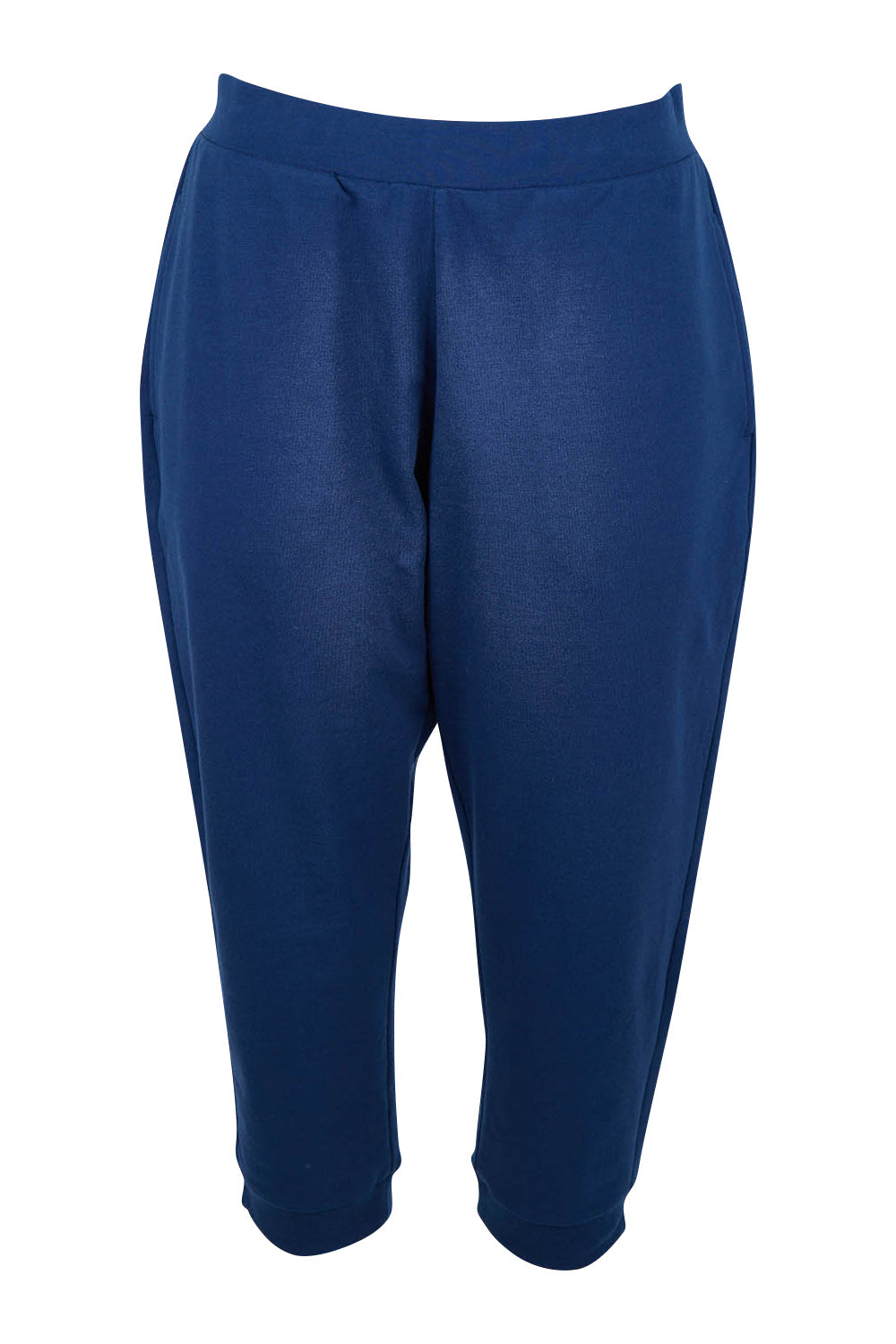 Product shot of the Tasha Crop Jogger in colour Navy (Blue), from the front