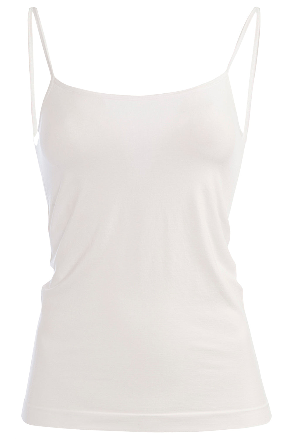 Product shot of the Vivienne Singlet in colour White (White), from the front