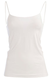 Product shot of the Vivienne Singlet in colour White (White), from the front