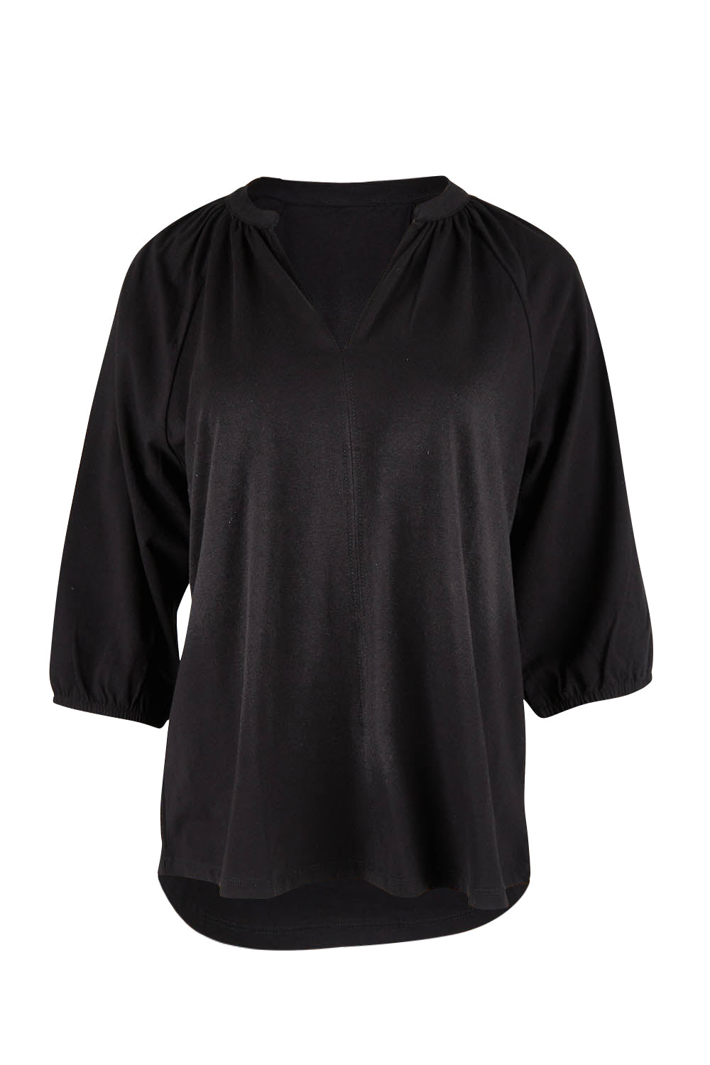 Product shot of the Prue Tee in colour Black (Black), from the front