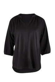 Product shot of the Prue Tee in colour Black (Black), from the front