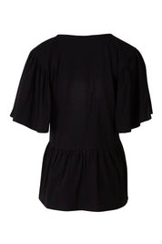 Product shot of the Celia Tee in colour Black (Black), from the back