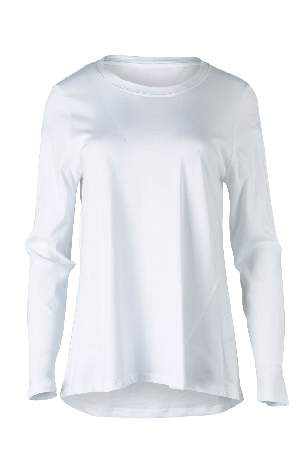 Product shot of the Sydney Long Sleeve Tee in colour White (White), from the front