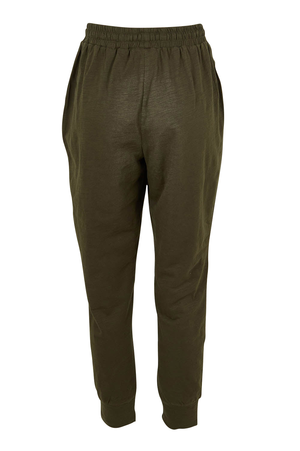 Product shot of the Bondi Cotton Jogger in colour Huskgreen (Green), from the back