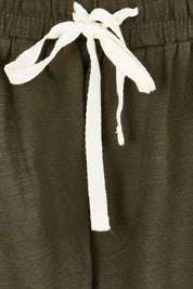 Product shot of the Bondi Cotton Jogger in colour Huskgreen (Green), detail