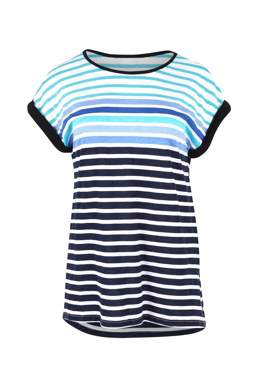Product shot of the Gracie Cotton Tee in colour Bluehaze (Blue), from the front