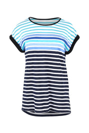 Product shot of the Gracie Cotton Tee in colour Bluehaze (Blue), from the front