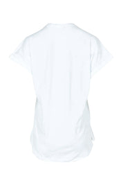 Product shot of the Bridie Cotton Tee in colour White (White), from the back