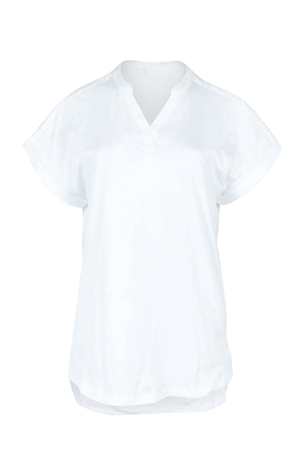 Product shot of the Bridie Cotton Tee in colour White (White), from the front