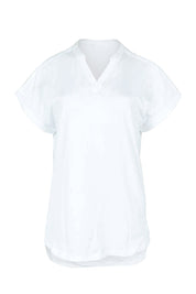 Product shot of the Bridie Cotton Tee in colour White (White), from the front