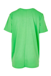 Product shot of the Teagan Cotton Vin colourNeck Tee - Surfbeach (Green), from the back