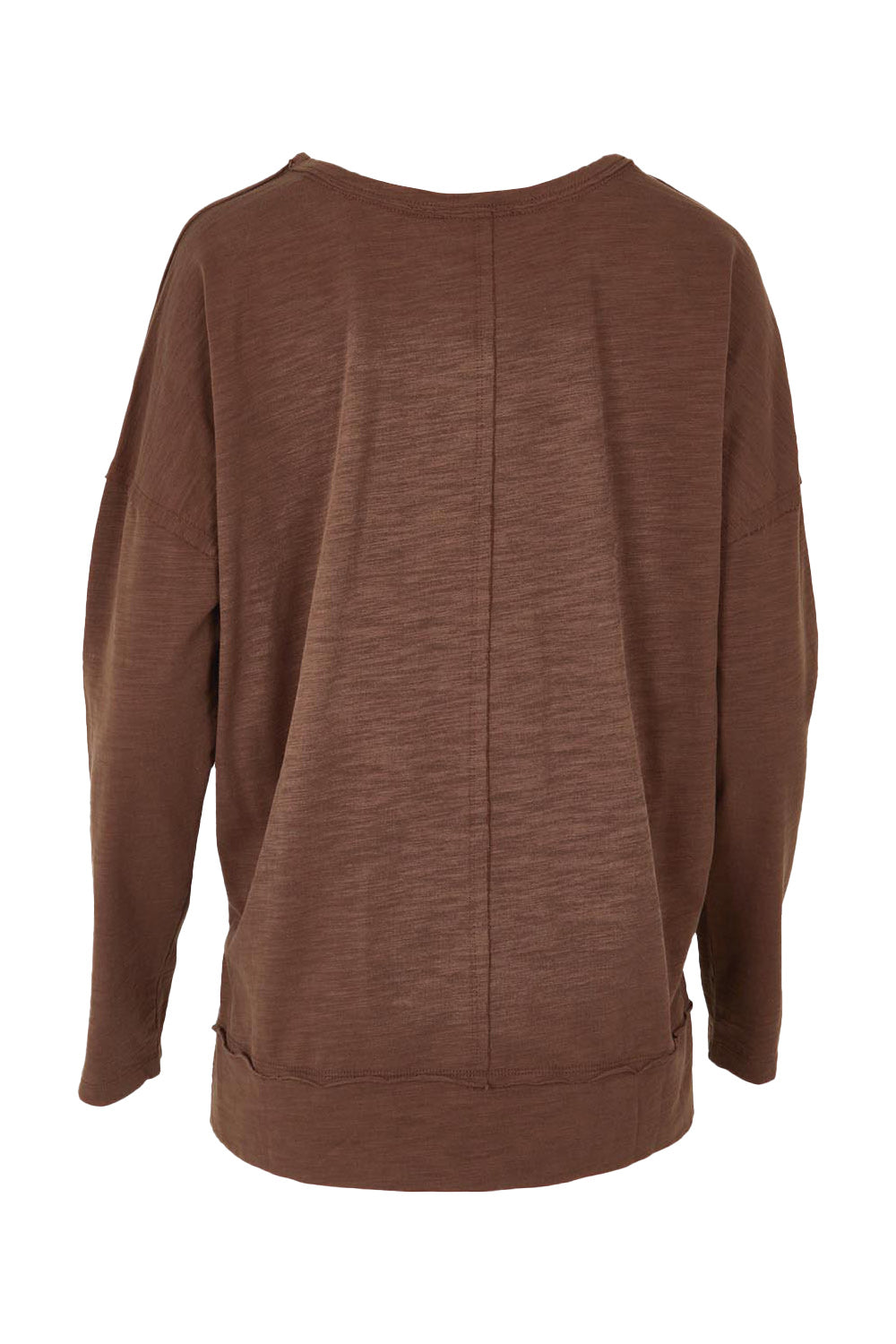Product shot of the Roxette Cotton Tee in colour Chocolate, from the back