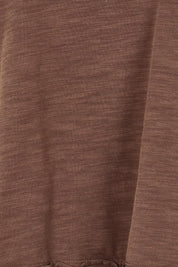 Product shot of the Roxette Cotton Tee in colour Chocolate, detail