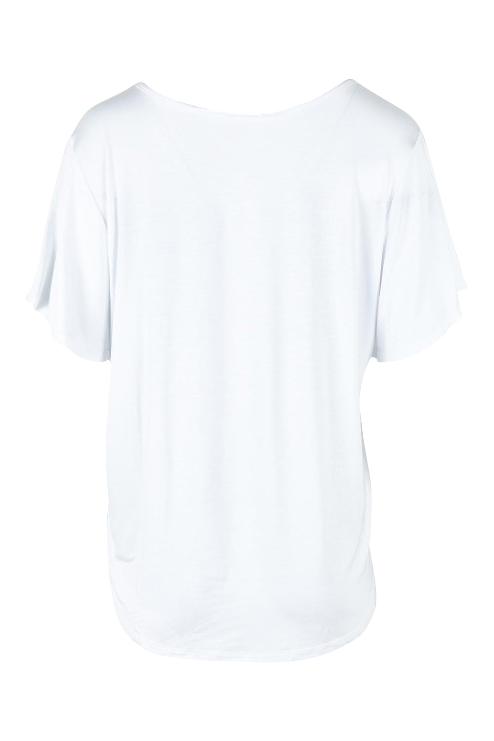 Product shot of the Everleigh Bamboo Tee in colour White (White), from the back