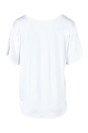 Product shot of the Everleigh Bamboo Tee in colour White (White), from the back