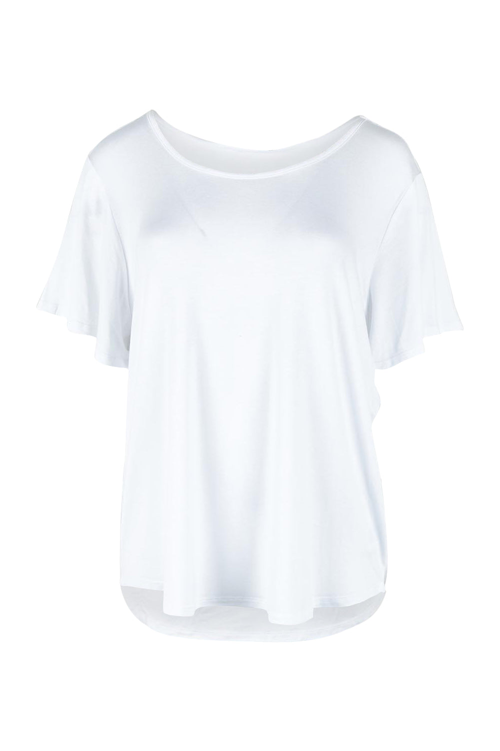Product shot of the Everleigh Bamboo Tee in colour White (White), from the front