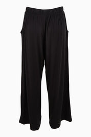 Product shot of the Ginnie Bamboo Pant in colour Black (Black), from the back