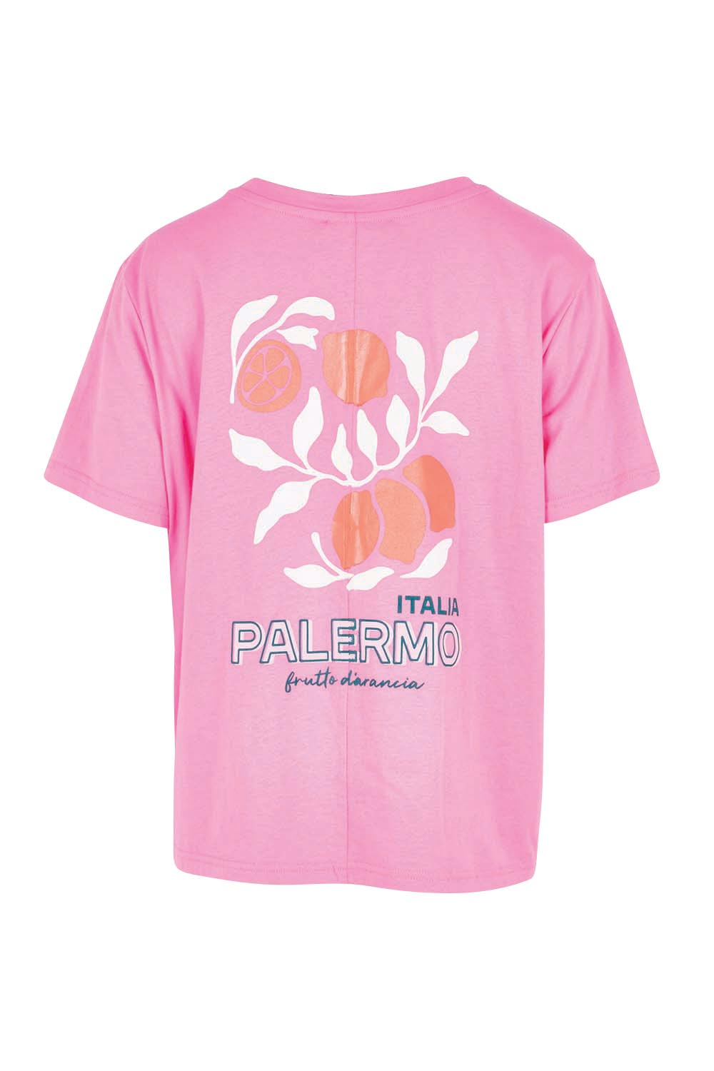 Product shot of the Ellia Print Tee – Italian in colour Italian, from the back