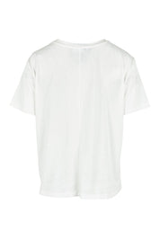 Product shot of the Ellia Cotton Crew Tee in colour Paradise (White), from the back
