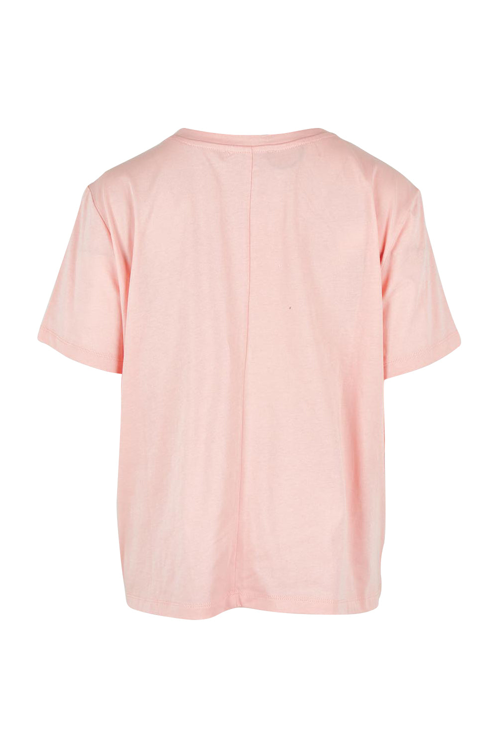 Product shot of the Ellia Cotton Crew Tee in colour Santorini (Pink), from the back