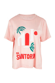 Product shot of the Ellia Cotton Crew Tee in colour Santorini (Pink), from the front
