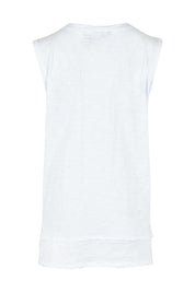Product shot of the Mariah Cotton Tank in colour White (White), from the back