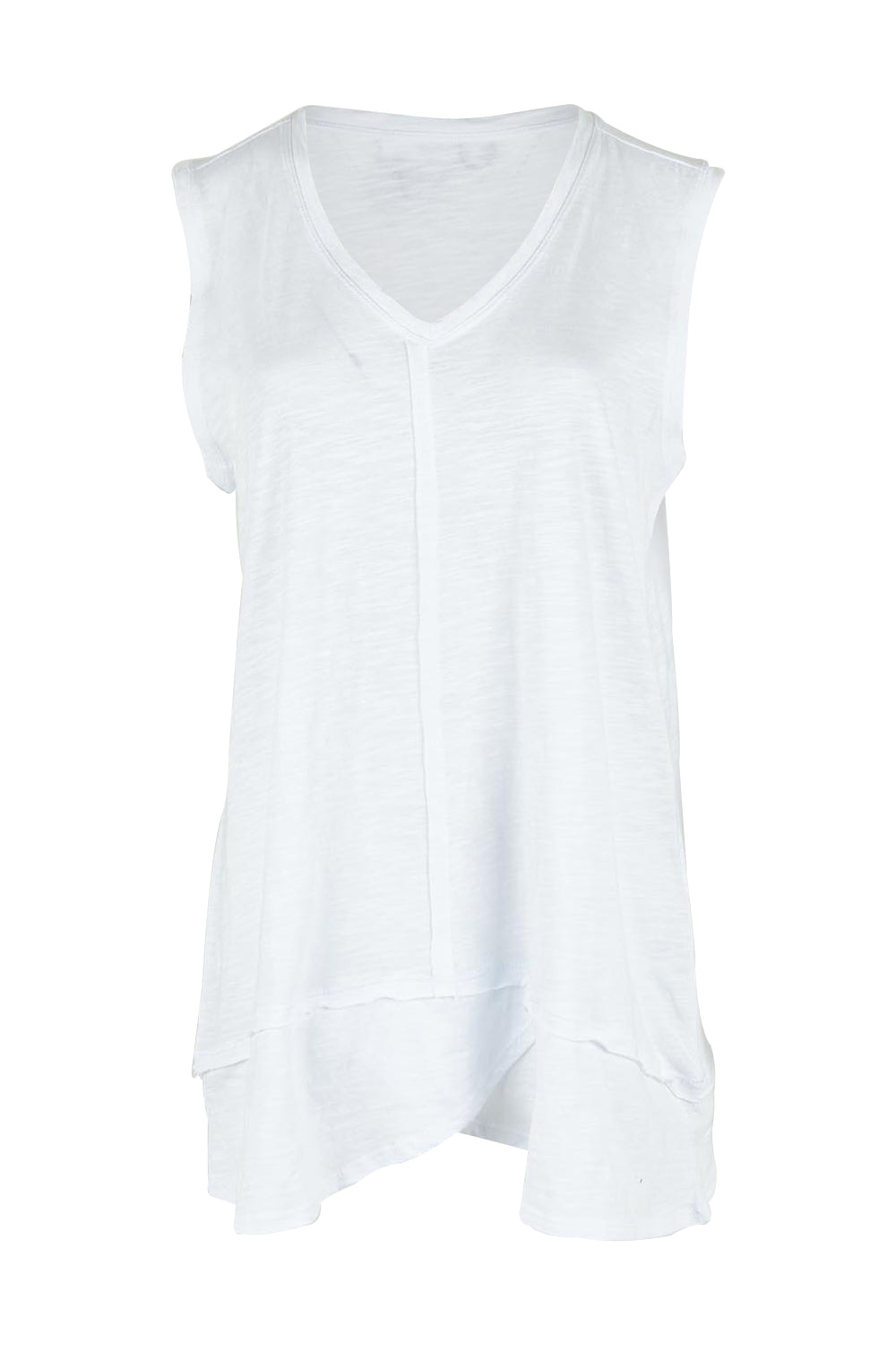 Product shot of the Mariah Cotton Tank in colour White (White), from the front