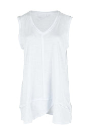 Product shot of the Mariah Cotton Tank in colour White (White), from the front