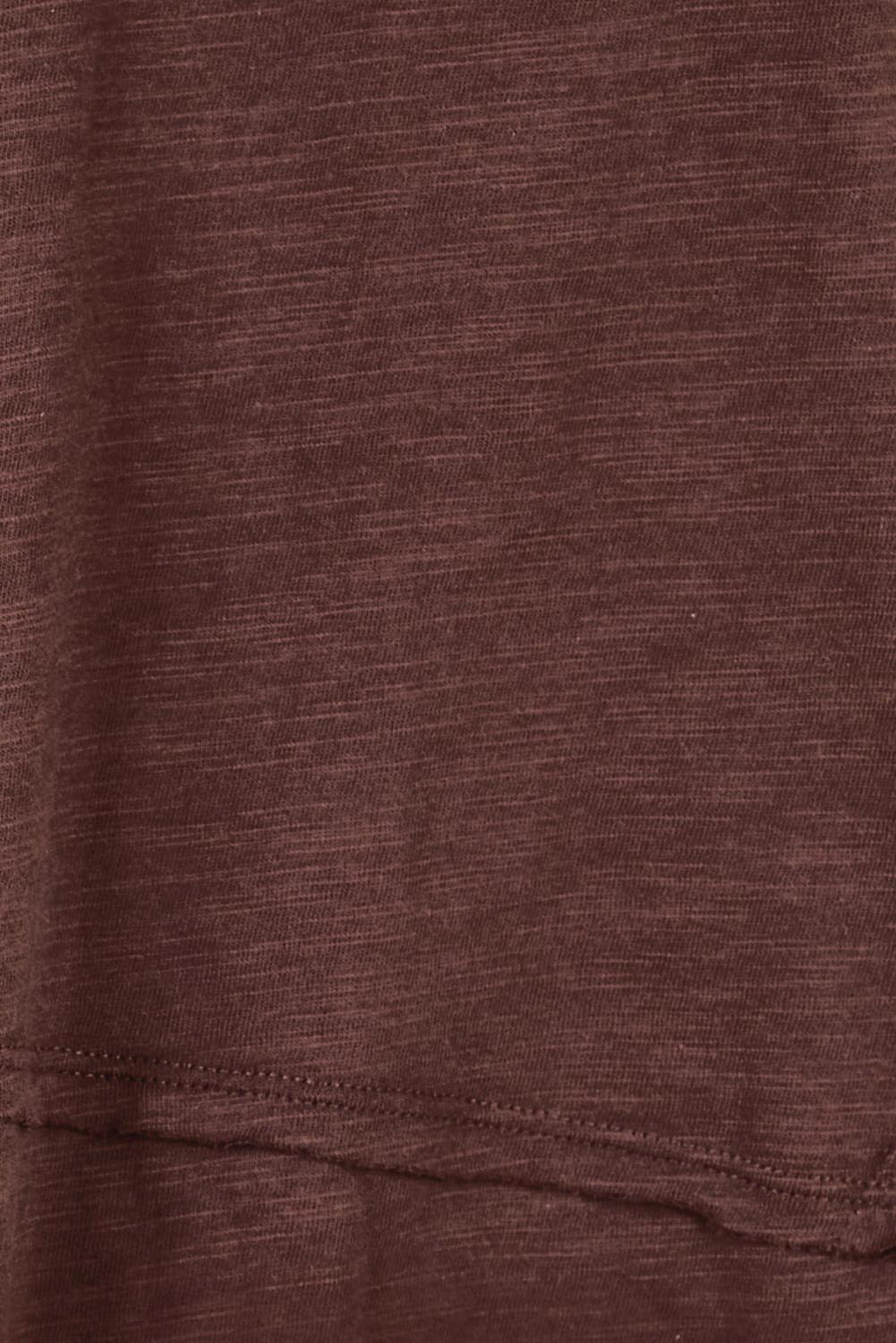Product shot of the Shirley Short Sleeve Tee – Chocolate in colour Chocolate, showing detail