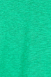 Product shot of the Shirley Short Sleeve Cotton Tee – Green in colour Green, showing detail