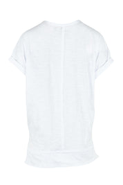 Product shot of the Shirley Cotton Short Sleeve Tee in colour White (White), from the back