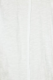 Product shot of the Shirley Cotton Short Sleeve Tee in colour White (White), detail