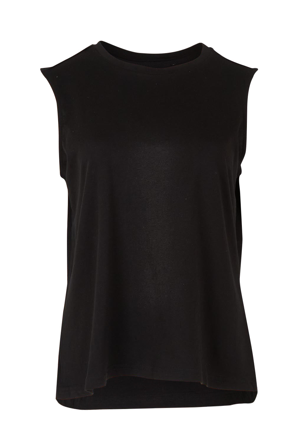 Product shot of the Jordyn Cotton Tank in colour Black (Black), from the front