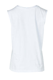 Product shot of the Jordyn Cotton Tank in colour White (White), from the back