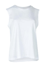 Product shot of the Jordyn Cotton Tank in colour White (White), from the front
