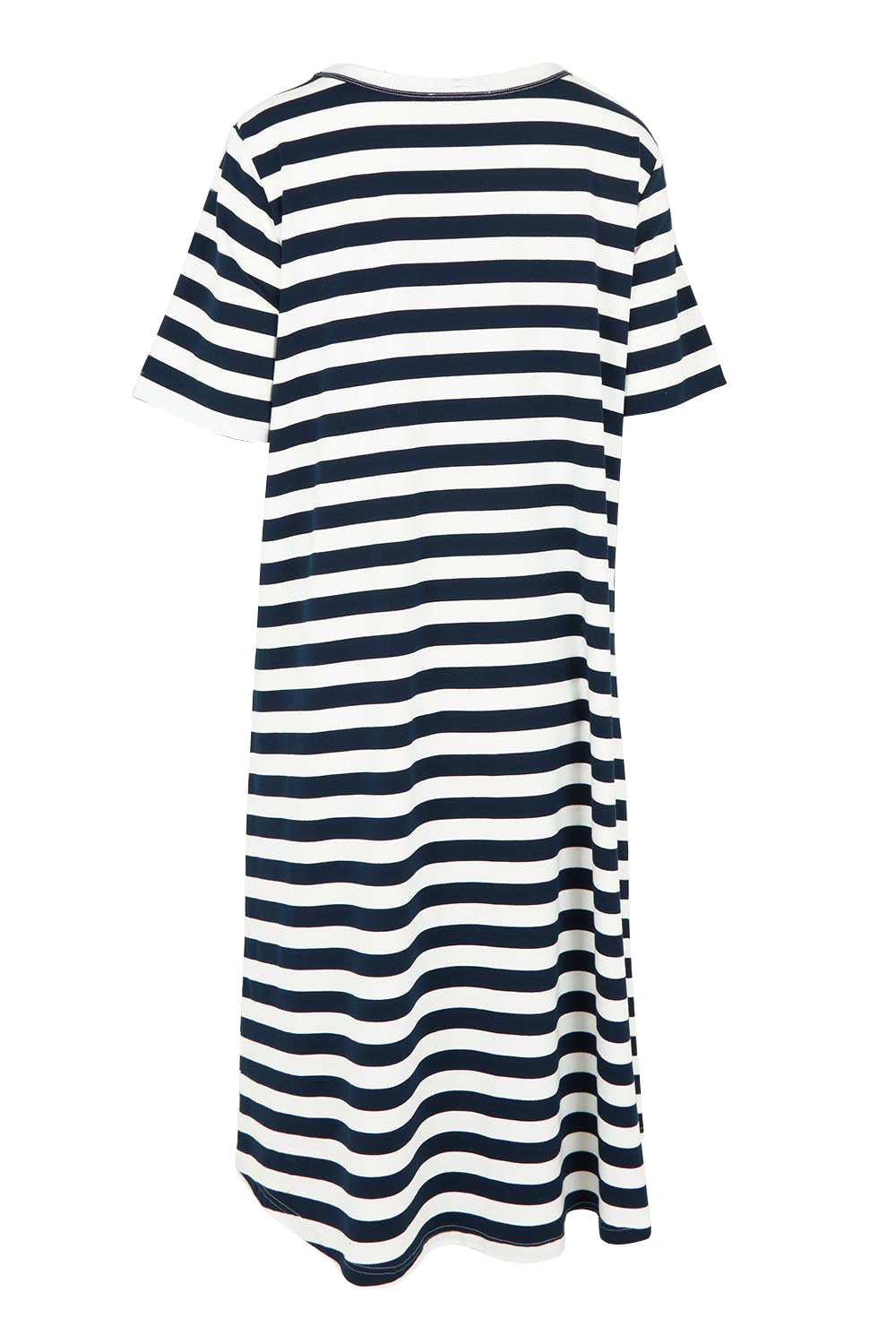 Product shot of the Eloise Cotton Tin colourShirt Dress - Navy (Blue), from the back