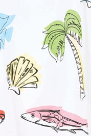 Product shot of the Weekend Tee – Harvest in colour Harvest, showing detail