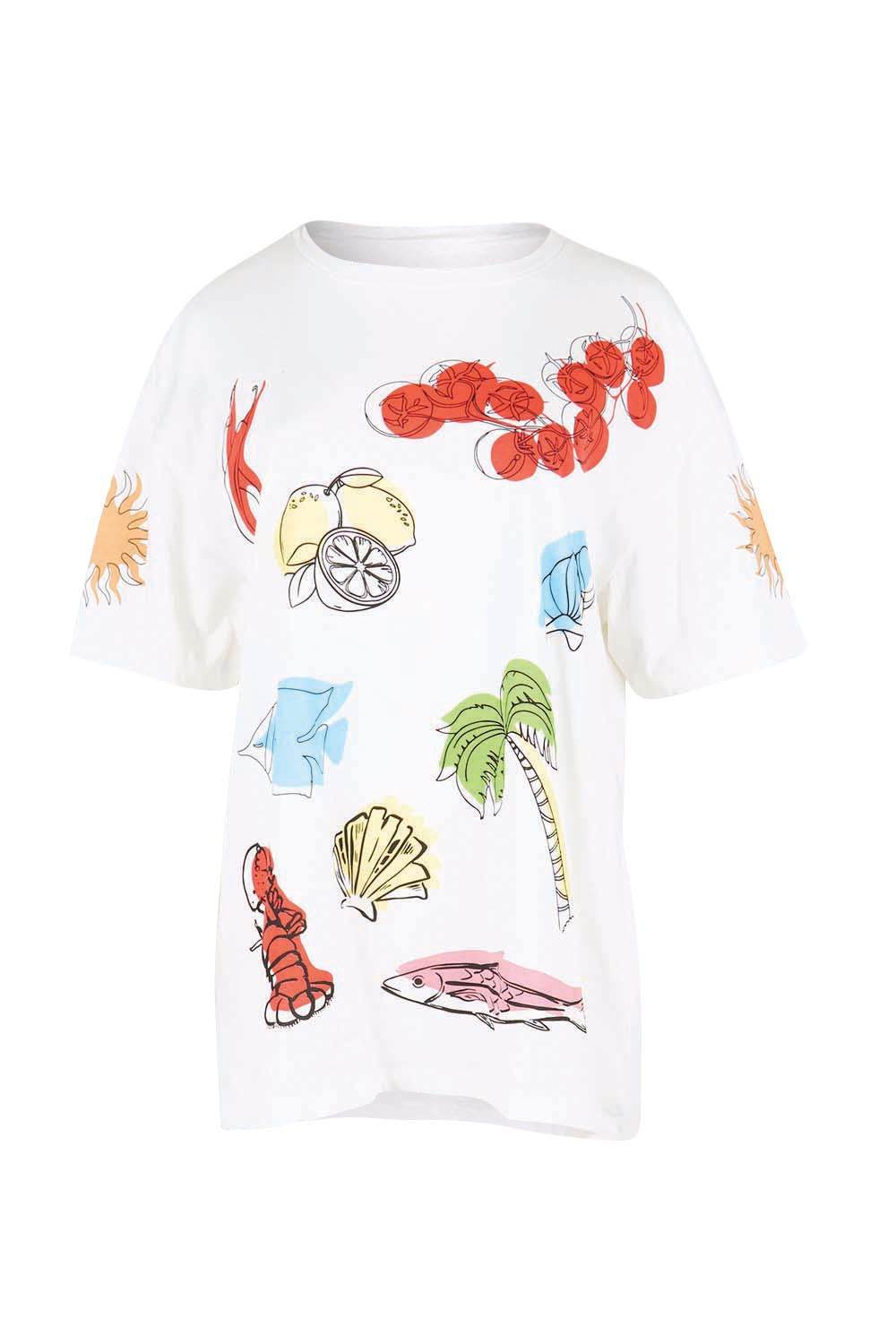 Product shot of the Weekend Tee – Harvest in colour Harvest, from the front