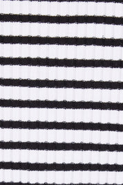 Product shot of the Mimi Rib Tank in colour Whiteblack (White), detail