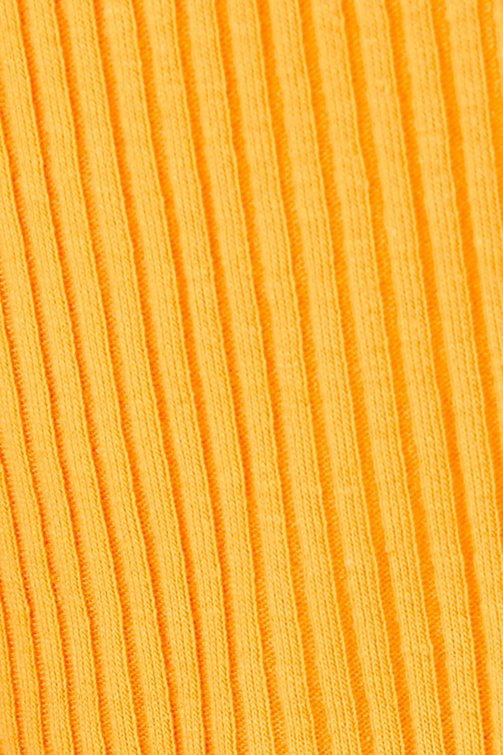 Product shot of the Rosa 3/4 Rib Top in colour Mandarin, detail