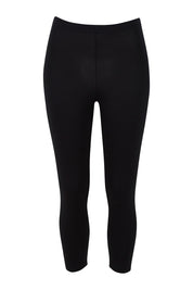 Product shot of the Leia Crop Legging in colour Black (Black), from the front