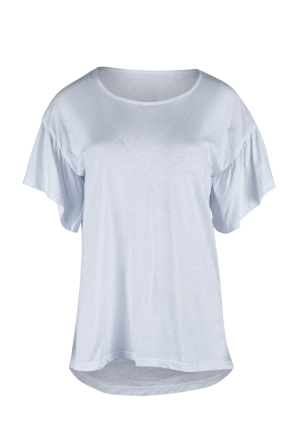 Product shot of the Alessi Frill Top in colour White (White), from the front