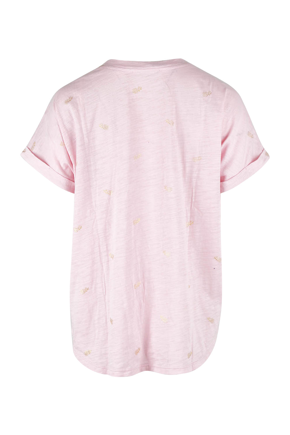 Product shot of the Hailey Short Sleeve Tee in colour Candypine (Pink), from the back