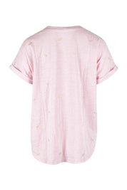 Product shot of the Hailey Short Sleeve Tee in colour Candypine (Pink), from the back