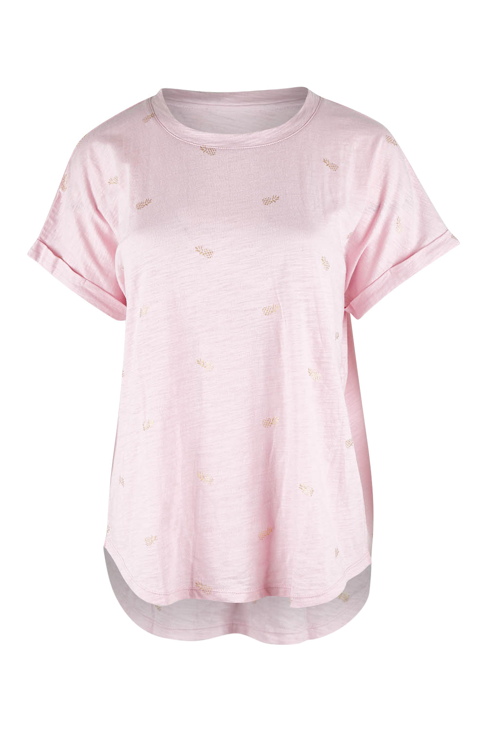 Product shot of the Hailey Short Sleeve Tee in colour Candypine (Pink), from the front