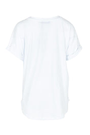 Product shot of the Hailey Short Sleeve Cotton Tee in colour Rainbow, from the back
