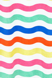 Product shot of the Hailey Short Sleeve Cotton Tee in colour Rainbow, detail