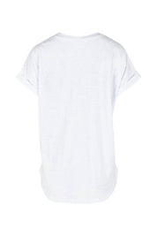 Product shot of the Hailey Short Sleeve Cotton Tee in colour White (White), from the back